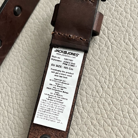 NWOT - Jack & Jones Leather Size 105cm/ US Size 42 - Made in Portugal - Picture 5 of 5